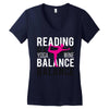 Reading Yoga Wine Balance Women's V-Neck T-Shirt
