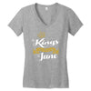 kings are born in june Women's V-Neck T-Shirt