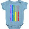 rainbow american flag Baby Onesie