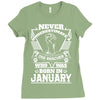 Never Underestimate Dog Rescuer Who Was Born January Ladies Fitted T-Shirt