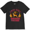 This Girl Loves Her Doberman Pinscher V-Neck Tee