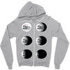 the phases of the moon of laika dog Zipper Hoodie