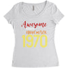 awesome since november 1970 Women's Triblend Scoop T-shirt
