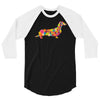 dachshund flower 2 3/4 Sleeve Shirt