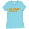bowling sucks bowl team league club funny geek nerd sport pin tee shir Ladies Fitted T-Shirt