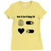 How To Live A Happy Life Ladies Fitted T-Shirt