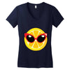 Lemon with Disco Glasses Women's V-Neck T-Shirt