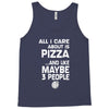 care about pizza and 3 people girls Tank Top