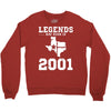 legends are born in 2001 hoodie 9 Crewneck Sweatshirt