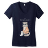 the big meowski Women's V-Neck T-Shirt