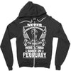 Never Underestimate Dog Rescuer Who Was Born February Zipper Hoodie