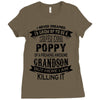 Super Cool Poppy Of A Freaking Awesome Grandson Ladies Fitted T-Shirt