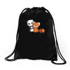 panda hug Drawstring Bags
