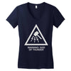 warning god of thunder Women's V-Neck T-Shirt