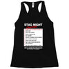 funny stag night checklist, ideal gift, christmas present Racerback Tank