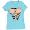 ripped muscles, six pack, Ladies Fitted T-Shirt