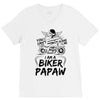 You Cant Scare Me I am Biker Papaw V-Neck Tee
