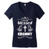 I Am One Blessed Grammy Women's V-Neck T-Shirt
