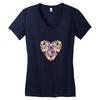 Pansy Heart Women's V-Neck T-Shirt