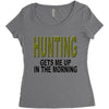 hunting gets me up Women's Triblend Scoop T-shirt