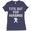 tits out for harambe Ladies Fitted T-Shirt