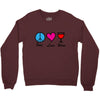 peace love wine Crewneck Sweatshirt