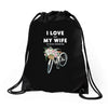 i love when my wife lets me buy another bike Drawstring Bags