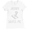 jesus drives me Ladies Fitted T-Shirt