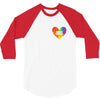 Rainbow Equality Heart 3/4 Sleeve Shirt