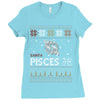 santa pisces christmas ugly t shirts Ladies Fitted T-Shirt
