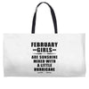 February Girls Are Sunshine Mixed With A Little Hurricane Weekender Totes