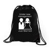 under new management   just married Drawstring Bags