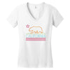 neon sign california republic flag bear Women's V-Neck T-Shirt