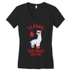 boxing llama Women's V-Neck T-Shirt