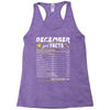 December Girl Facts Sagittarius Racerback Tank