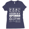 Born In September Ladies Fitted T-Shirt