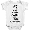 keep calm and hug a panda Baby Bodysuit