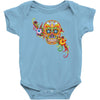 women's sugar skull purple Baby Onesie