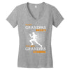 the best grandpas go running Women's V-Neck T-Shirt