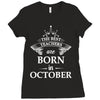 Legends Are Born In October Ladies Fitted T-Shirt