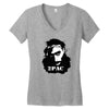 tupac (4x) Women's V-Neck T-Shirt