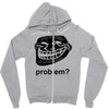problem trollface troll face slogan internet meme t shirt2 Zipper Hoodie