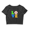 love baseball neon rhinestuds Crop Top