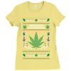 smoke weed ugly sweater Ladies Fitted T-Shirt