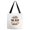 All Men Created Equal But The Best Born In January Tote Bags