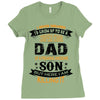 Super Cool Dad Of A Freaking Awesome Son Ladies Fitted T-Shirt
