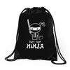 part time ninja Drawstring Bags