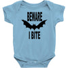 beware i bite Baby Bodysuit