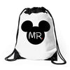 Mr. and Mrs. Matching Drawstring Bags