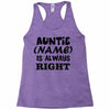 personalised auntie Racerback Tank
